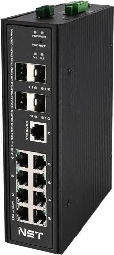 картинка NS-SW-8G4G-PL/IM Промышленный управляемый (L2+) HiPoE коммутатор Gigabit Ethernet на 8GE PoE+4GE SFP от магазина Охранных систем и видеонаблюдения