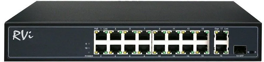 картинка RVi-1NS16F-3H сетевые коммутаторы с рое от магазина Охранных систем и видеонаблюдения