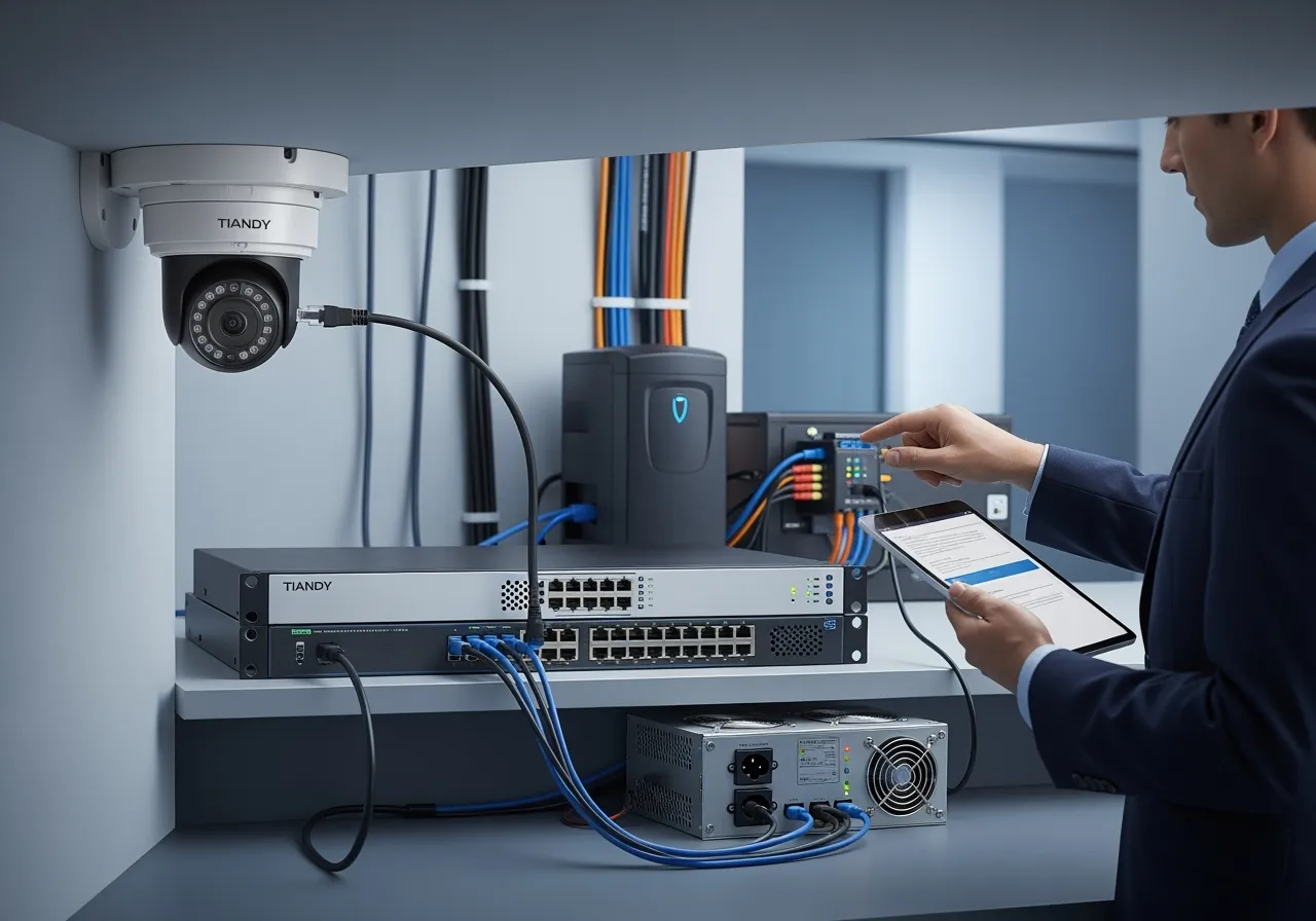 Как настроить PoE и резервирование питания для камер Tiandy