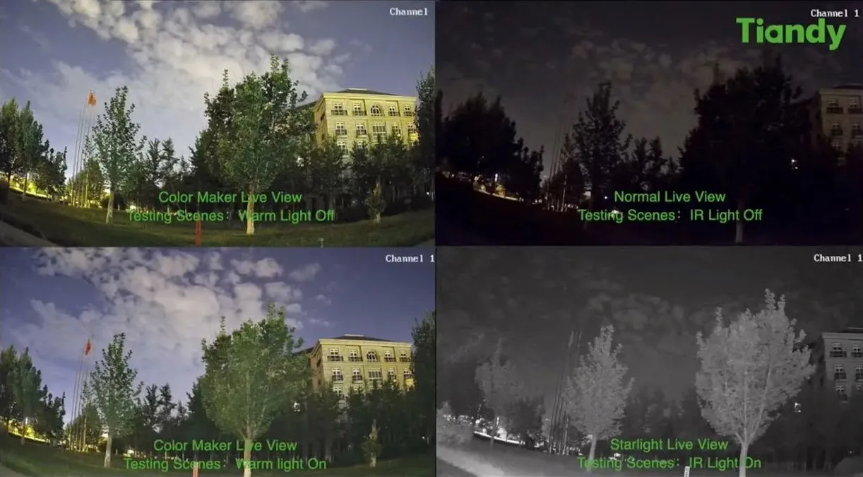 Функция Starlight в камерах Tiandy