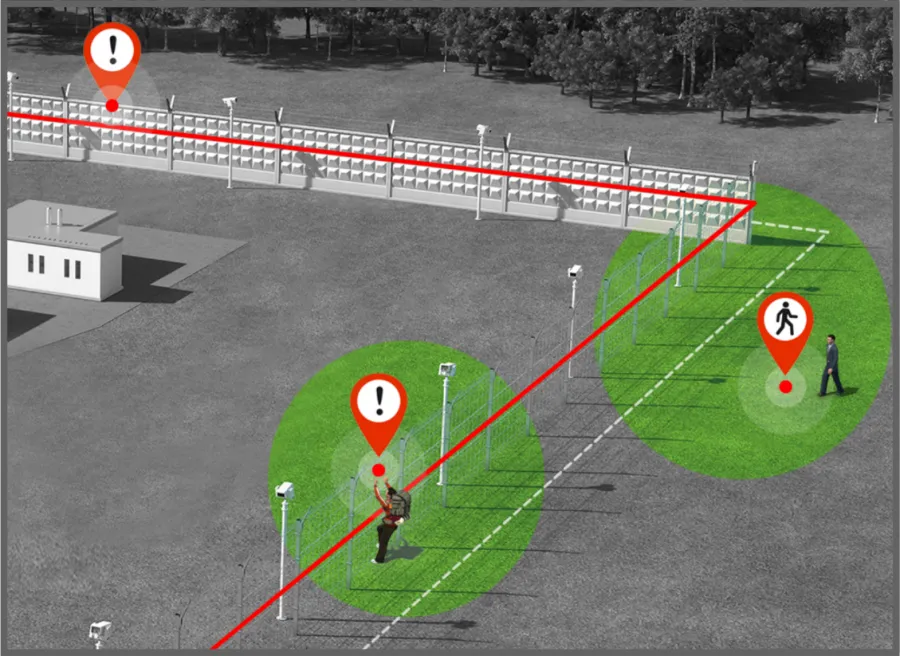 Периметральная защита с помощью камер Dahua: точное обнаружение пересечения запрещённой линии