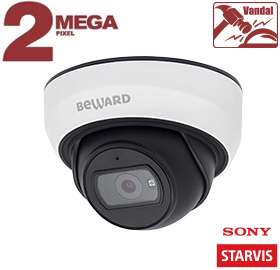 картинка Купольная IP камера Beward SV2012DBS от магазина Охранных систем и видеонаблюдения