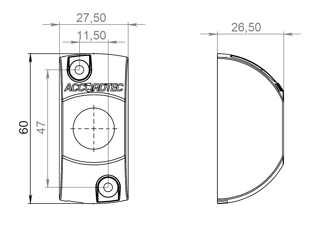 картинка ACCORDTEC AT-HSB1 LED Gray Кнопка выхода от магазина Охранных систем и видеонаблюдения