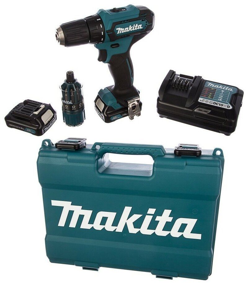 картинка Дрель-шуруповерт Makita DF333DAX13 с 2-мя АКБ, кейс +набор оснастки от магазина Охранных систем и видеонаблюдения