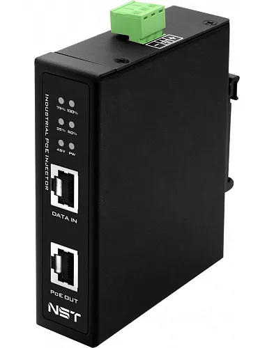 картинка NS-PI-1G-90/IB Промышленный PoE-инжектор Gigabit Ethernet на 90W с бустером напряжения. от магазина Охранных систем и видеонаблюдения