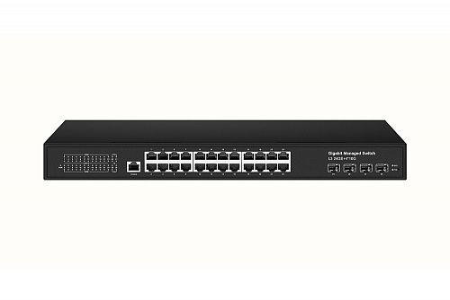 картинка NS-SW-24G4G10-L Управляемый L3 коммутатор Gigabit Ethernet на 24xRJ45 + 4x10G SFP+ Uplink. от магазина Охранных систем и видеонаблюдения