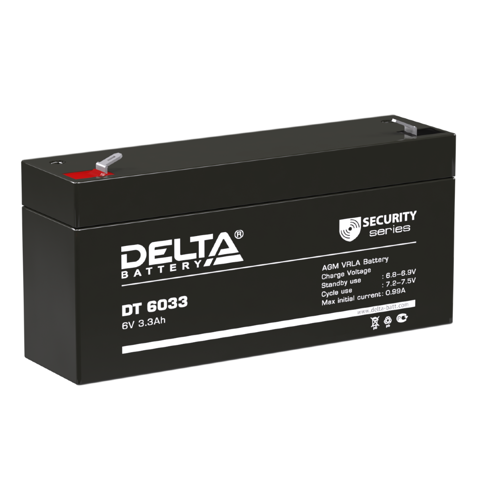 картинка DELTA battery DT 6033 (125) аккумуляторные батареи для охранно-пожарных систем от магазина Охранных систем и видеонаблюдения