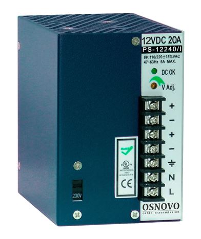 картинка Промышленный блок питания OSNOVO PS-12240/I от магазина Охранных систем и видеонаблюдения