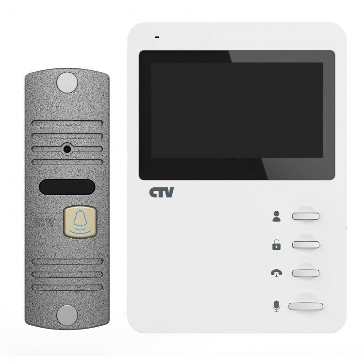 картинка CTV-DP1400N WSi Комплект видеодомофона цв. корпуса - белый, панель серебро от магазина Охранных систем и видеонаблюдения