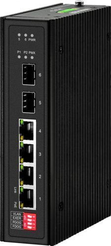 картинка NS-SW-4G2G-P/I Промышленный PoE коммутатор NST Gigabit Ethernet на 4GE PoE + 2 GE SFP порта. от магазина Охранных систем и видеонаблюдения