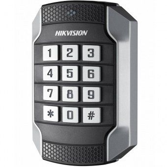 картинка Уличный вандалостойкий считыватель Mifare карт Hikvision DS-K1104MK с клавиатурой от магазина Охранных систем и видеонаблюдения