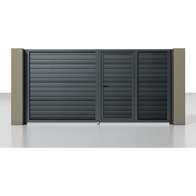 картинка Распашные ворота Prestige 3500×2000 мм со встроенной калиткой от магазина Охранных систем и видеонаблюдения