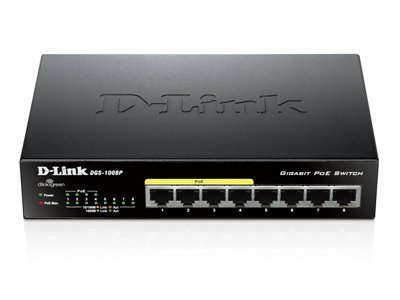 картинка D-Link DGS-1008P/B1A коммутатор от магазина Охранных систем и видеонаблюдения