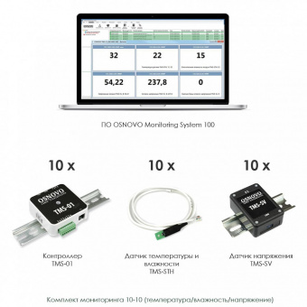 картинка Комплект мониторинга Osnovo 10-10 от магазина Охранных систем и видеонаблюдения