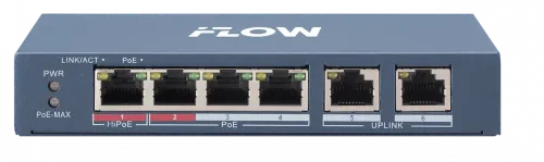 картинка PoE коммутатор 4 порта F-SW-EU206HPOE-V от магазина Охранных систем и видеонаблюдения