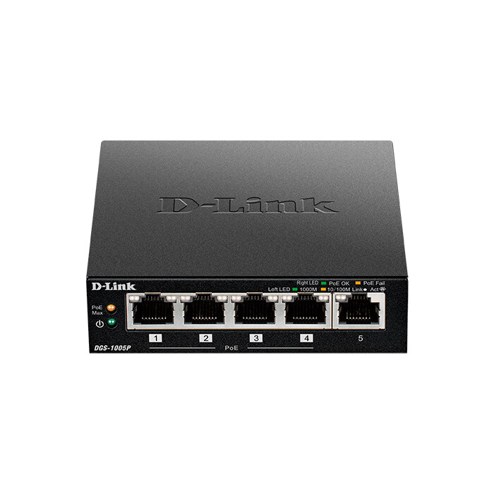 картинка D-Link DGS-1005P/A1A 5G 1PoE Коммутатор от магазина Охранных систем и видеонаблюдения