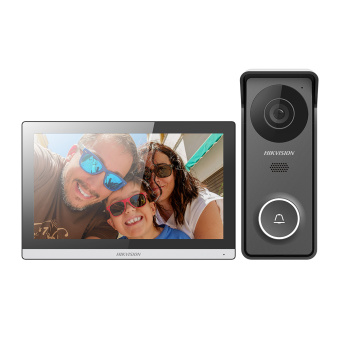 картинка Комплект гибридного HD видеодомофона Hikvision DS-KIS313-P(B) от магазина Охранных систем и видеонаблюдения