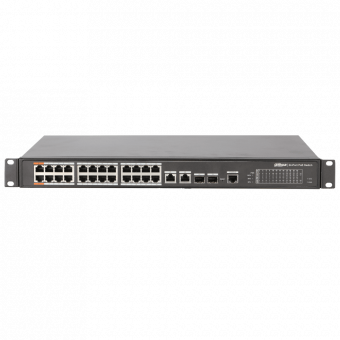 картинка Управляемый 24-портовый Fast Ethernet РоЕ-коммутатор Dahua DH-PFS4226-24ET-240 от магазина Охранных систем и видеонаблюдения
