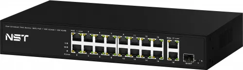 картинка Коммутатор NST NS-SW-16F3G-P Fast Ethernet на 16 x RJ45 PoE + 2 x RJ45 GE + 1 SFP GE порта. от магазина Охранных систем и видеонаблюдения