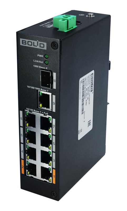 картинка BOLID SW-108 вер.2 Коммутатор 8-портовый неуправляемый от магазина Охранных систем и видеонаблюдения