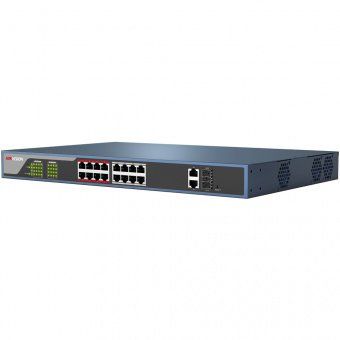 картинка PoE-коммутатор (Web-интерфейс) Hikvision DS-3E1318P-E с 16 PoE-портами от магазина Охранных систем и видеонаблюдения