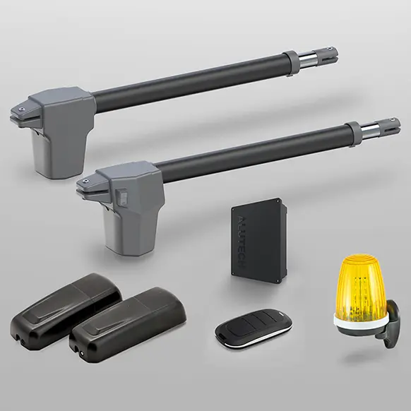 картинка Комплект приводов для распашных ворот AN-Motors ATW-400KIT + фотоэлементы P5103 + сигнальная лампа F5002 от магазина Охранных систем и видеонаблюдения