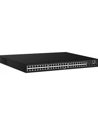 картинка NS-SW-48G4G-PL Управляемый L2 PoE коммутатор Gigabit Ethernet на 48 RJ45 PoE + 4 x GE SFP порта. от магазина Охранных систем и видеонаблюдения