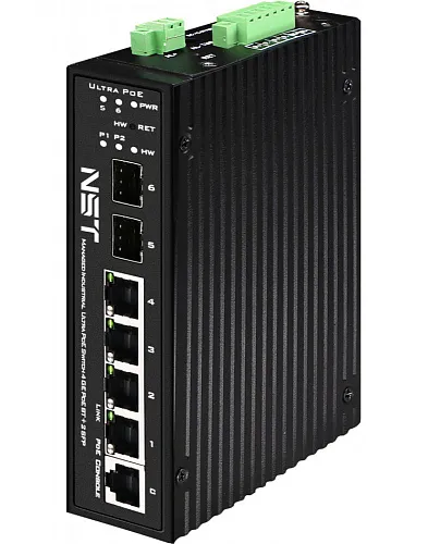 картинка NS-SW-4G2G-PL/IM Промышленный управляемый(L2+)HiPoE коммутатор Gigabit Ethernet на 4GE PoE+2 GE SFP от магазина Охранных систем и видеонаблюдения