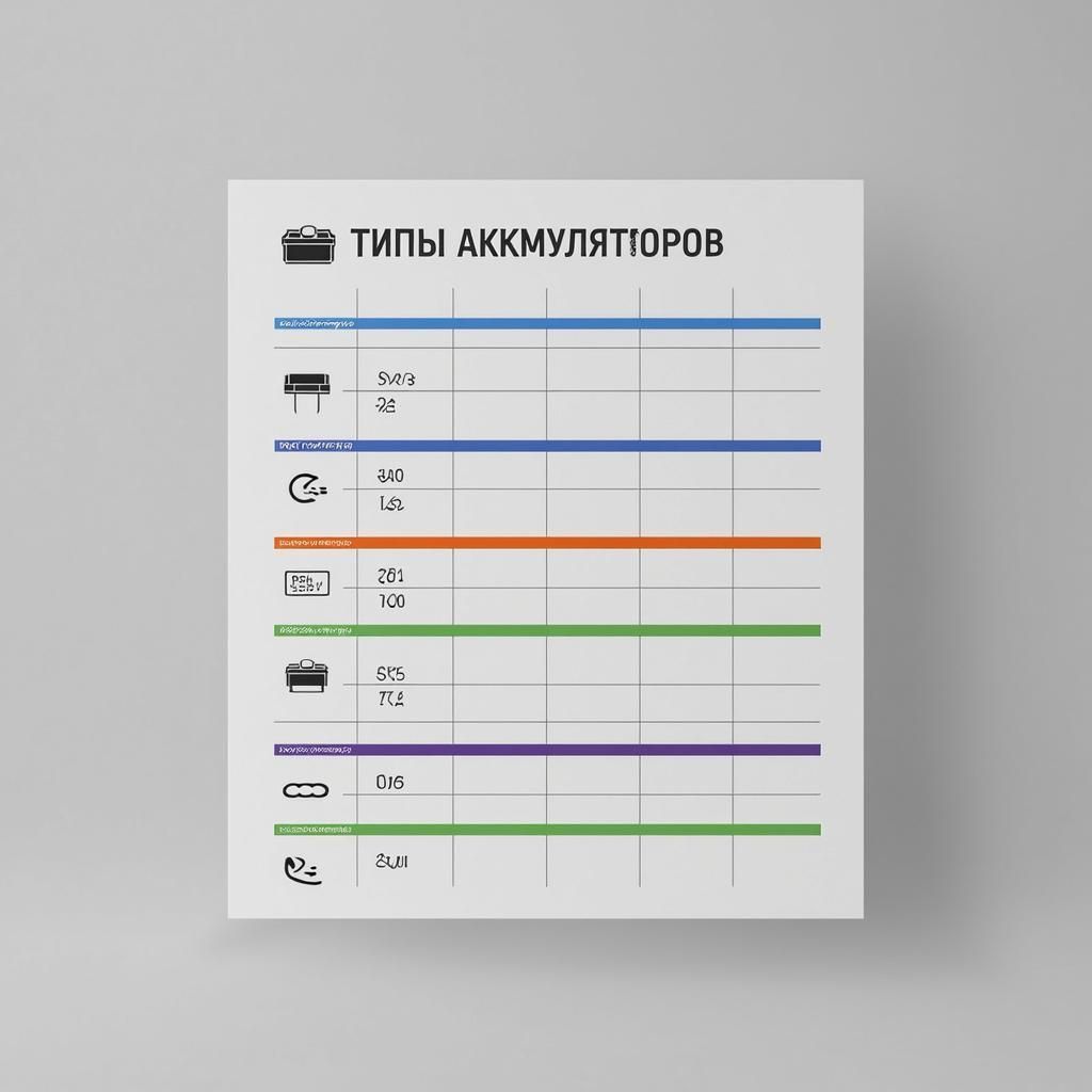 Таблица: рекомендованные вольтажи и уровни зарядки для всех типов аккумуляторов