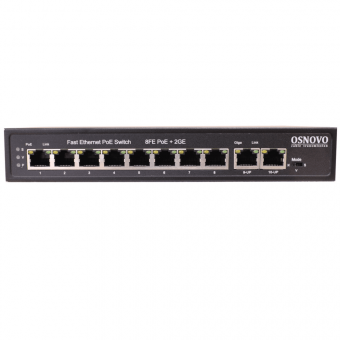 картинка PoE-коммутатор Osnovo SW-20820 (120W) от магазина Охранных систем и видеонаблюдения