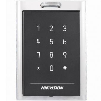 картинка Уличный считыватель Mifare карт Hikvision DS-K1101MK с сенсорной клавиатурой от магазина Охранных систем и видеонаблюдения