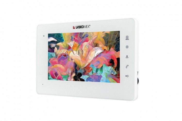 картинка Видеодомофон гибридный "Laskomex PRO" E-1260 Pl/Wt/Wt видеомонитор для цифрового и координатного видеодомофона, белого цвета, белая  пластиковая рамка от магазина Охранных систем и видеонаблюдения