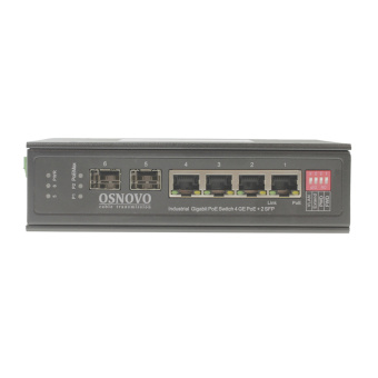 картинка Промышленный PoE-коммутатор Gigabit Ethernet Osnovo SW-80402-I от магазина Охранных систем и видеонаблюдения