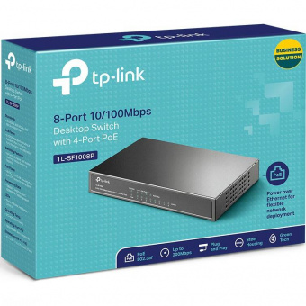 картинка PoE-коммутатор TP-Link TL-SF1008P от магазина Охранных систем и видеонаблюдения