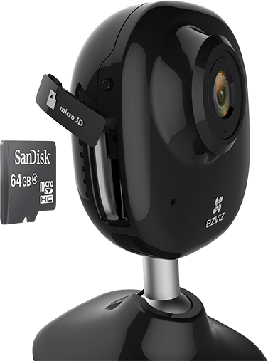 картинка Ezviz Mini Plus (CS-CV200-A1-52WFR) черная IP-камера от магазина Охранных систем и видеонаблюдения