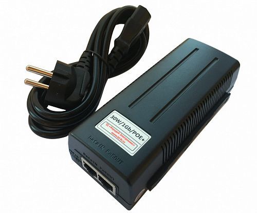 картинка PoE-инжектор 30W/1Gb/POE+ от магазина Охранных систем и видеонаблюдения