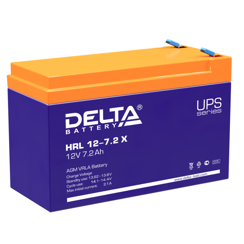 картинка Батареи DELTA HRL 12-7.2 X от магазина Охранных систем и видеонаблюдения