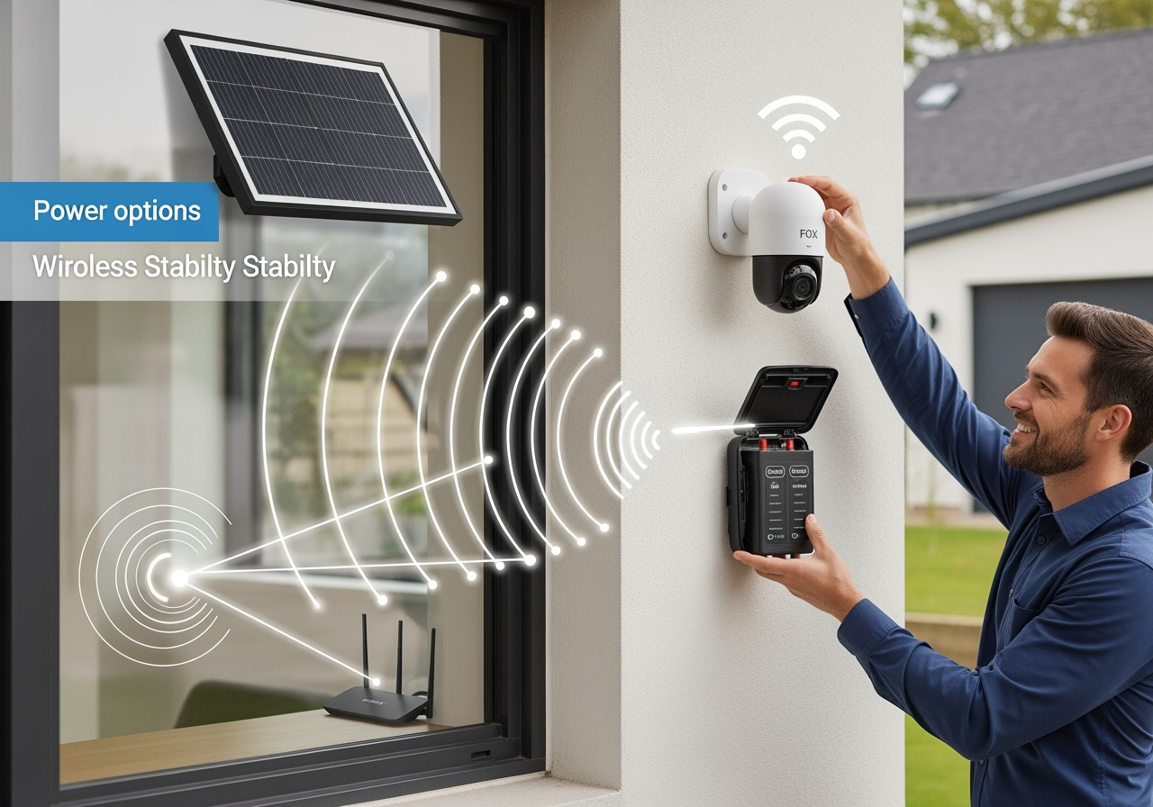 Как установить камеру FOX без проводов: питание, стабильность связи и дальность