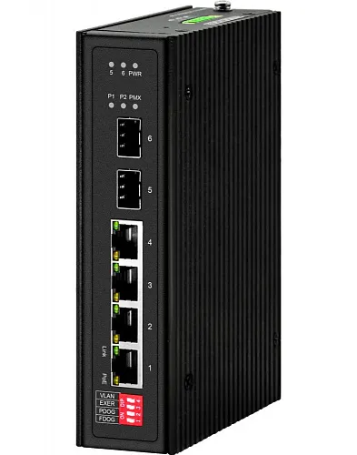 картинка NS-SW-4G2G-P/I Промышленный PoE коммутатор NST Gigabit Ethernet на 4GE PoE + 2 GE SFP порта. от магазина Охранных систем и видеонаблюдения