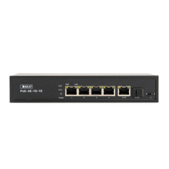картинка Неуправляемый poe коммутатор СКАТ 4084 SKAT PoE-4G-1G-1S от магазина Охранных систем и видеонаблюдения