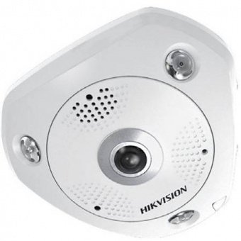 картинка Панорамная вандалостойкая FishEye IP-камера Hikvision DS-2CD6W32FWD-IVS с ИК-подсветкой от магазина Охранных систем и видеонаблюдения