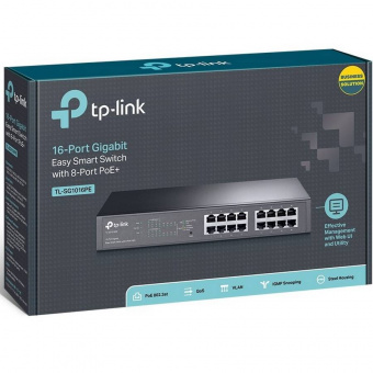 картинка Управляемый Gigabit Ethernet PoE-коммутатор TP-Link TL-SG1016PE от магазина Охранных систем и видеонаблюдения