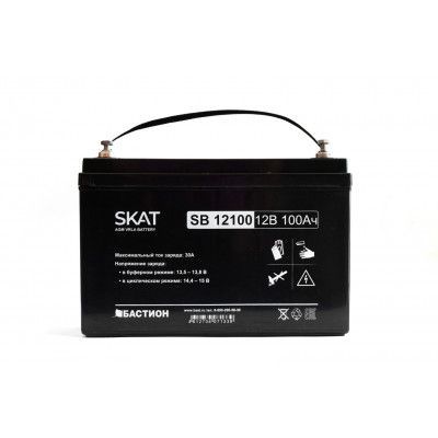 картинка Аккумулятор свинцово-кислотный  SKAT SB 12100 от магазина Охранных систем и видеонаблюдения