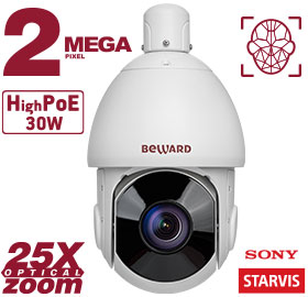 картинка Купольная IP камера PTZ Beward SV2018-R25 от магазина Охранных систем и видеонаблюдения