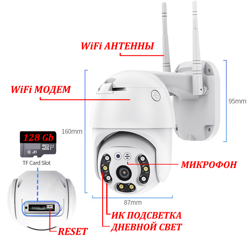 картинка VIGUARD A6 WiFi поворотная камера 2Mp от магазина Охранных систем и видеонаблюдения