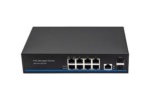 картинка NS-SW-8G2G-PL Управляемый L2 PoE коммутатор Gigabit Ethernet на 8 RJ45 PoE + 2 x GE SFP порта. от магазина Охранных систем и видеонаблюдения