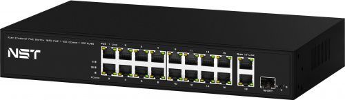 картинка Коммутатор NST NS-SW-16F3G-P Fast Ethernet на 16 x RJ45 PoE + 2 x RJ45 GE + 1 SFP GE порта. от магазина Охранных систем и видеонаблюдения