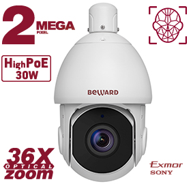 картинка Купольная IP камера PTZ Beward SV2217-R36 от магазина Охранных систем и видеонаблюдения