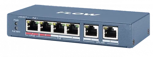 картинка PoE коммутатор 4 порта F-SW-EU206HPOE-V от магазина Охранных систем и видеонаблюдения