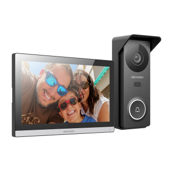 картинка Комплект гибридного HD видеодомофона Hikvision DS-KIS313-P(B) от магазина Охранных систем и видеонаблюдения